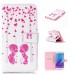 Drawing Printed Pink Heart Tree And Sweet Kids PU Leather Flip Wallet Case for Samsung Galaxy Note5 SM-N920