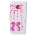 Drawing Printed Pink Heart Tree And Sweet Kids PU Leather Flip Wallet Case for Samsung Galaxy S6 Edge