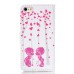 Drawing Printed Pink Heart Tree And Sweet Kids PU Leather Flip Wallet Case for iPhone SE/5s