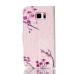 Drawing Printed Pink Plum Blossom PU Leather Flip Wallet Case for Samsung Galaxy Note5 SM-N920
