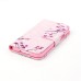 Drawing Printed Pink Plum Blossom PU Leather Flip Wallet Case for Samsung Galaxy S5 - SM-G900