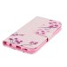 Drawing Printed Pink Plum Blossom PU Leather Flip Wallet Case for Samsung Galaxy S6 Edge