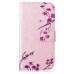 Drawing Printed Pink Plum Blossom PU Leather Flip Wallet Case for Samsung Galaxy S6 SM-G9200