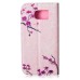 Drawing Printed Pink Plum Blossom PU Leather Flip Wallet Case for Samsung Galaxy S6 SM-G9200