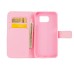 Drawing Printed Pink Plum Blossom PU Leather Flip Wallet Case for Samsung Galaxy S6 SM-G9200