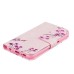 Drawing Printed Pink Plum Blossom PU Leather Flip Wallet Case for Samsung Galaxy S6 SM-G9200