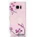 Drawing Printed Pink Plum Blossom PU Leather Flip Wallet Case for Samsung Galaxy S7 Edge G935