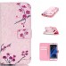 Drawing Printed Pink Plum Blossom PU Leather Flip Wallet Case for Samsung Galaxy S7 Edge G935