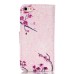 Drawing Printed Pink Plum Blossom PU Leather Flip Wallet Case for iPhone SE/5s