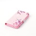 Drawing Printed Pink Plum Blossom PU Leather Flip Wallet Case for iPhone SE/5s