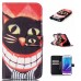 Drawing Printed Smile Cat PU Leather Flip Wallet Case for Samsung Galaxy Note5 SM-N920