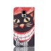 Drawing Printed Smile Cat PU Leather Flip Wallet Case for Samsung Galaxy S5 - SM-G900