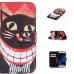 Drawing Printed Smile Cat PU Leather Flip Wallet Case for Samsung Galaxy S7 G930