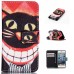 Drawing Printed Smile Cat PU Leather Flip Wallet Case for iPhone SE/5s