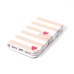 Drawing Printed Stripe Heart PU Leather Flip Wallet Stand Case With Card Slots for iPhone 7