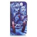 Drawing Printed Two White Wolf PU Leather Flip Wallet Stand Case With Card Slots for iPhone 7