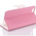 Dual-Color Lychee Grain Design Leather Wallet Flip Case for iPhone 7 - Pink / White