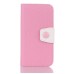 Dual-Color Lychee Grain Design Leather Wallet Flip Case for iPhone 7 - Pink / White