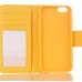 Dual-Color Lychee Grain Design Leather Wallet Flip Case for iPhone 7 - White / Yellow