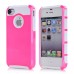 Dual-Tone Fashion Sleek Shiny PC Panel And Textured Hive Design TPU Hybrid Rugged Heavy-Duty Hard Case Cover For iPhone 4S iPhone 4