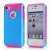 Dual-Tone Fashion Sleek Shiny PC Panel And Textured Hive Design TPU Hybrid Rugged Heavy-Duty Hard Case Cover For iPhone 4S iPhone 4