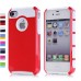 Dual-Tone Fashion Sleek Shiny PC Panel And Textured Hive Design TPU Hybrid Rugged Heavy-Duty Hard Case Cover For iPhone 4S iPhone 4