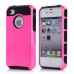 Dual-Tone Fashion Sleek Shiny PC Panel And Textured Hive Design TPU Hybrid Rugged Heavy-Duty Hard Case Cover For iPhone 4S iPhone 4