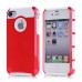 Dual-Tone Fashion Sleek Shiny PC Panel And Textured Hive Design TPU Hybrid Rugged Heavy-Duty Hard Case Cover For iPhone 4S iPhone 4