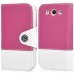 Dual Color Hybrid Leather Flip Wallet Folding Stand Case Cover For Samsung Galaxy S3 I9300 I9305