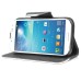 Dual Color Magnetic Wallet Flip Leather Case with Card Slot and Strap for Samsung Galaxy S4 - Black