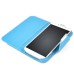 Dual Color Magnetic Wallet Flip Leather Case with Card Slot and Strap for Samsung Galaxy S4 - Blue