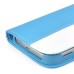 Dual Color Magnetic Wallet Flip Leather Case with Card Slot and Strap for Samsung Galaxy S4 - Blue