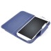 Dual Color Magnetic Wallet Flip Leather Case with Card Slot and Strap for Samsung Galaxy S4 - Dark Blue