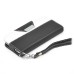 Dual Color Magnetic Wallet Flip Leather Case with Card Slot and Strap for iPhone 4/4S - Black