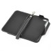 Dual Color Magnetic Wallet Flip Leather Case with Card Slot and Strap for iPhone 4/4S - Black