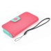 Dual Leather Flip Magnet Stand Case Cover with Card Slot for iPhone 4 iPhone 4S - Red / Mint Green