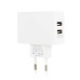 Dual Ports EU USB Plug Travel Charger - White