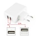 Dual Ports EU USB Plug Travel Charger - White