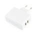 Dual Ports EU USB Plug Travel Charger - White