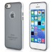 Dual Tone Matte Frosted Transparent TPU Gel Rubber Snap-On Case Cover With White Plastic Frame For iPhone 5C