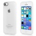 Dual Tone Matte Frosted Transparent TPU Gel Rubber Snap-On Case Cover With White Plastic Frame For iPhone 5C