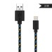 Durable Woven Pattern 2M 8 Pin Charging Sync Lightning Cable for iPhone 5/5s/6 iPad Mini iPod - Black