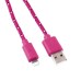 Durable Woven Pattern 2M 8 Pin Charging Sync Lightning Cable for iPhone 5/5s/6 iPad Mini iPod - Magenta