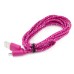 Durable Woven Pattern 2M 8 Pin Charging Sync Lightning Cable for iPhone 5/5s/6 iPad Mini iPod - Magenta