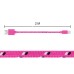 Durable Woven Pattern 2M 8 Pin Charging Sync Lightning Cable for iPhone 5/5s/6 iPad Mini iPod - Magenta