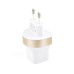 EU Plug 3.1 A Dual USB Ports Charger Adapter for iPhone iPad iPod Samsung - Gold