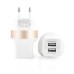 EU Plug 3.1 A Dual USB Ports Charger Adapter for iPhone iPad iPod Samsung - Gold