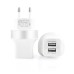 EU Plug 3.1 A Dual USB Ports Charger Adapter for iPhone iPad iPod Samsung - Silver