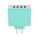 EU Plug 4 USB Ports 6.2 A Charger Adapter for iPhone iPad iPod Samsung - Blue/White