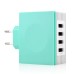 EU Plug 4 USB Ports 6.2 A Charger Adapter for iPhone iPad iPod Samsung - Blue/White